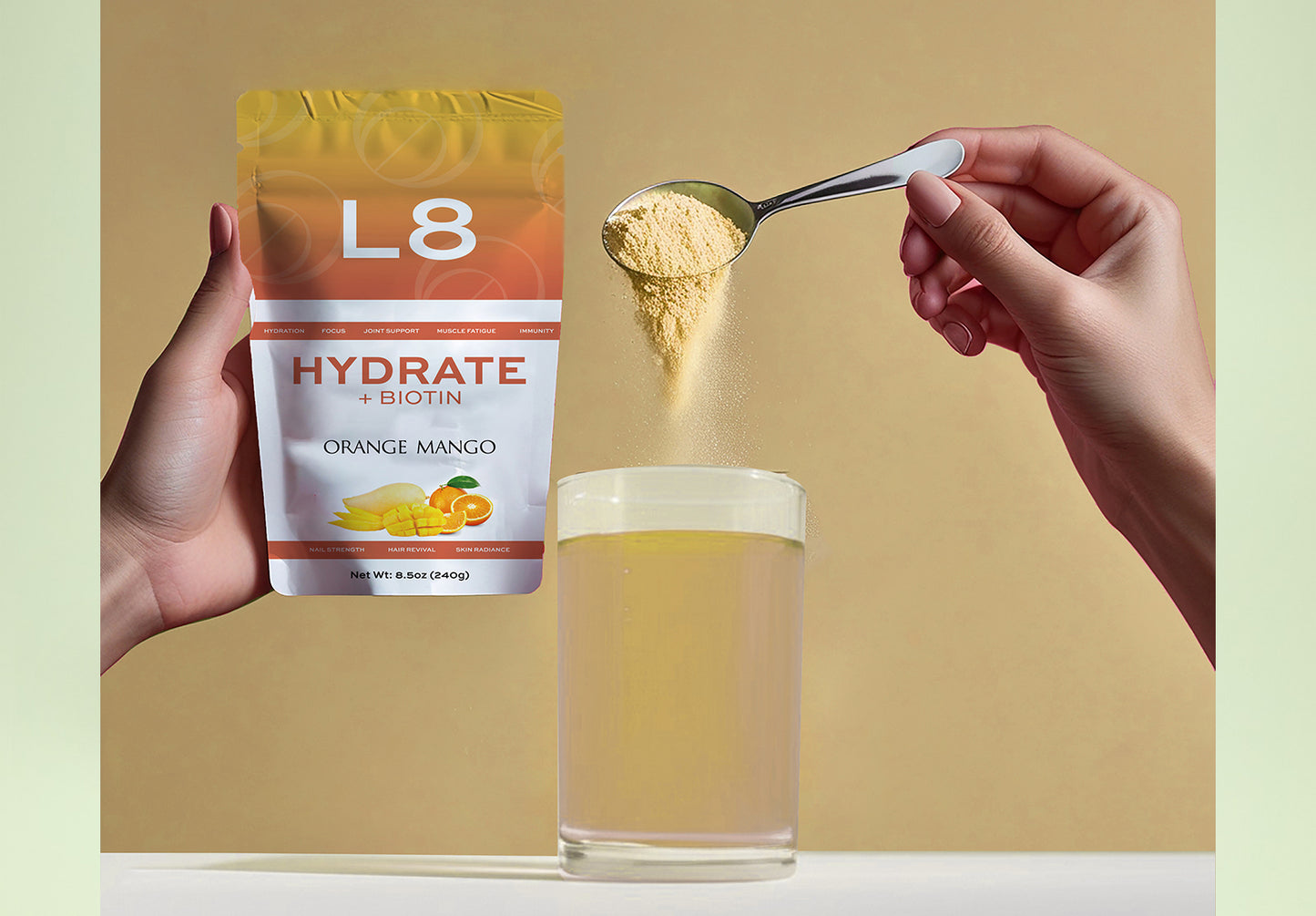 L8 Hydrate BIOTIN – Orange Mango Flavor