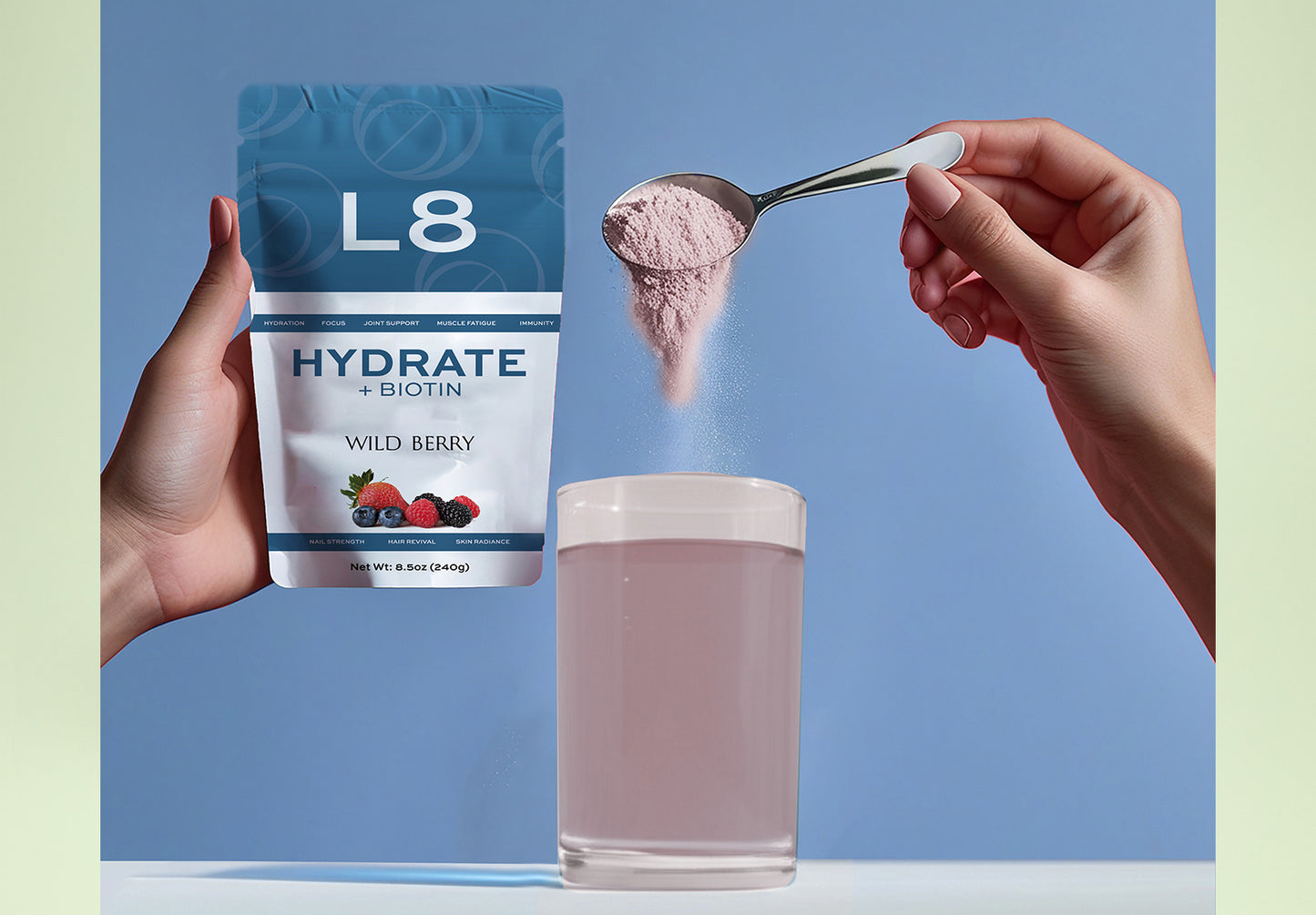 L8 Hydrate BIOTIN – Wild Berry Flavor