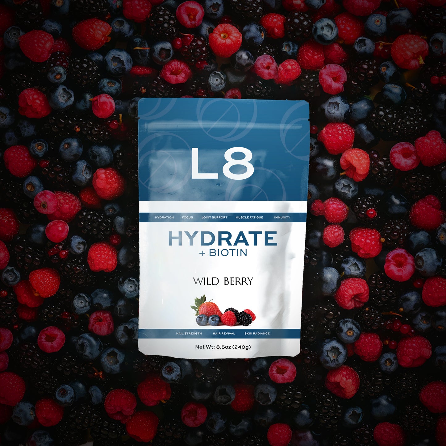 L8 Hydrate BIOTIN – Wild Berry Flavor